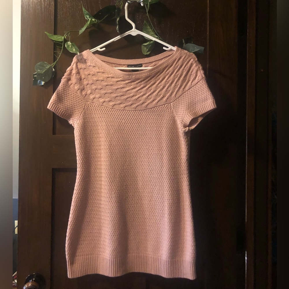 NY&Company | Pink boatneck sweater tunic | size: Medium